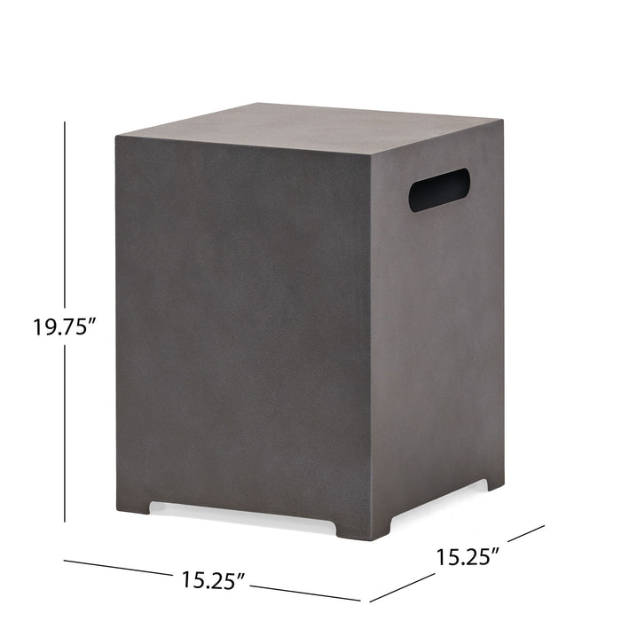 Modern Tank Holder Side Table With Powder Coated Frame