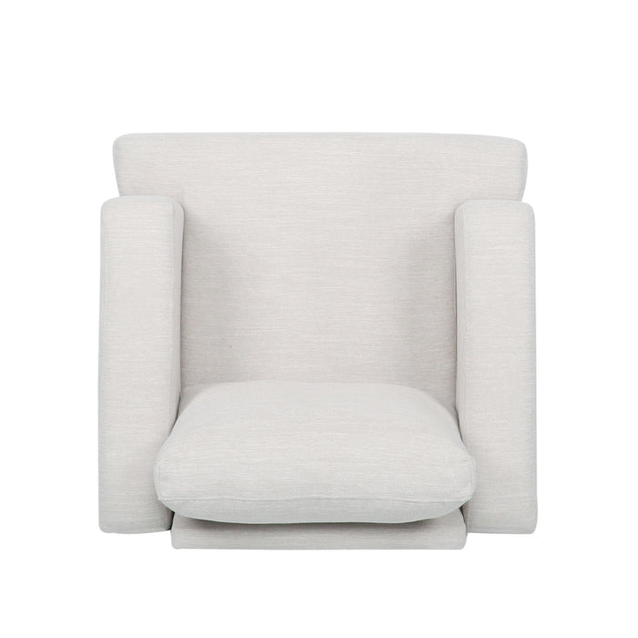 Upholstered Fabric Club Chair With Iron Legs - Beige