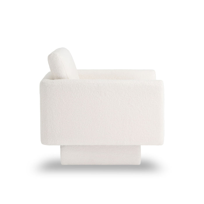 360° Modern Swivel Accent Chair Round Armchair, Thick Padded Single Lounge Sofa Upholstered Comfy