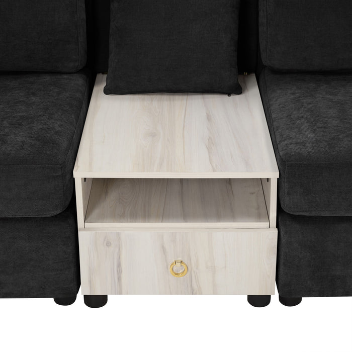 Modular Sofa Couch With Storage Armrest And Center Console