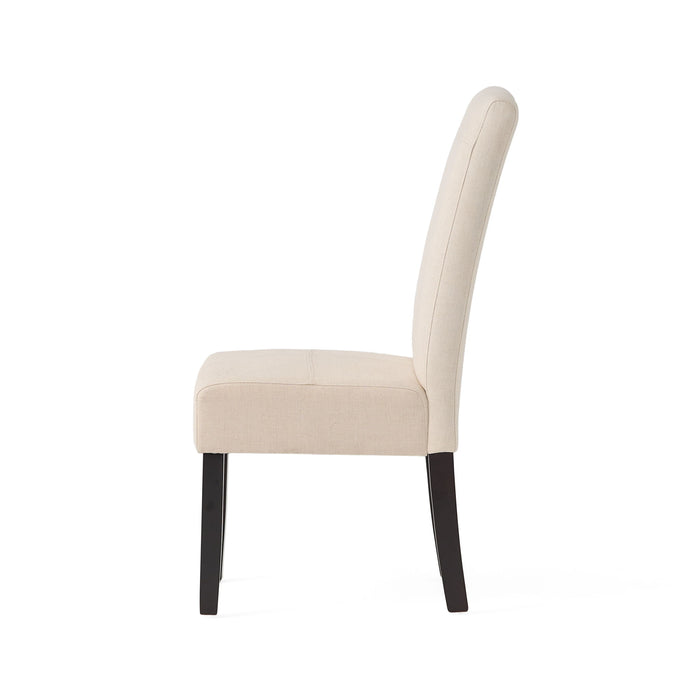 Pertica - Dining Chair Contemporary Design Wood Fabric - Natural