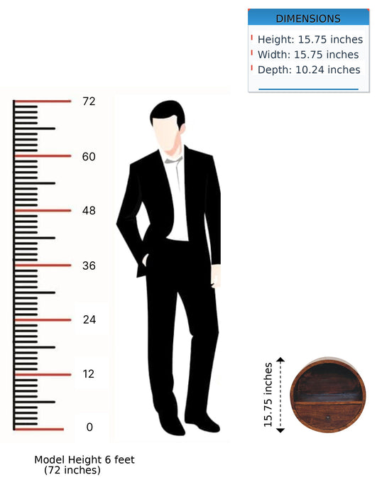 Floating Circle Bedside Table - Chestnut