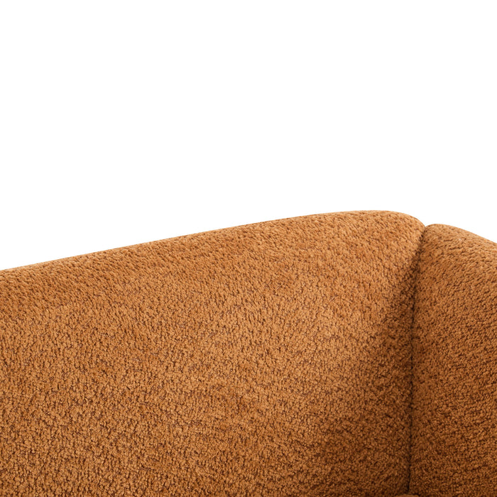 Contemporary Boucle Sherpa Sofa With Birch Wood Legs