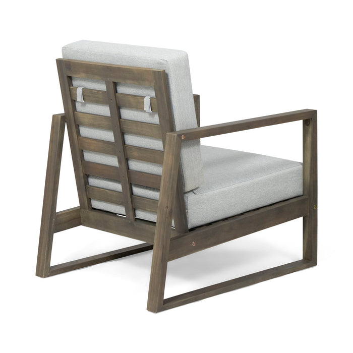 Nexusia - Outdoor Acacia Wood Club Chair With Slat Design