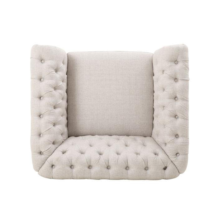 Nexuson - Upholstered Chesterfield Chair With Deep Tufted And Nailhead Trim