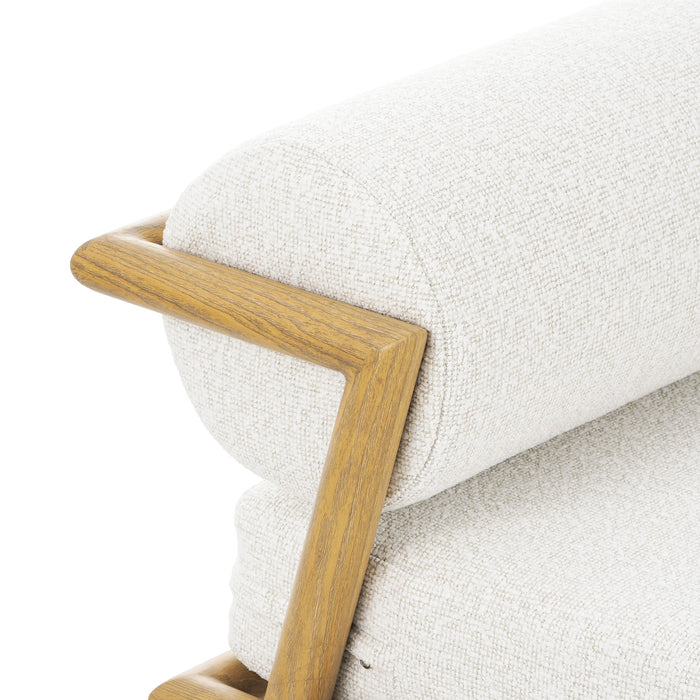 La Fiora - Outdoor Patio Iron Club Chair (Set of 2) - Off White / Teak