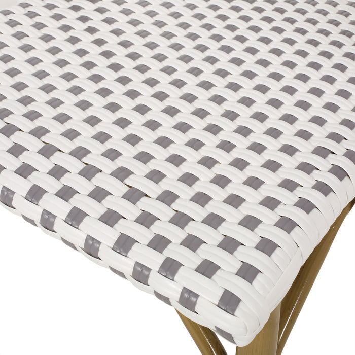 Outdoor Rattan And Aluminum French Bistro Chairs Set