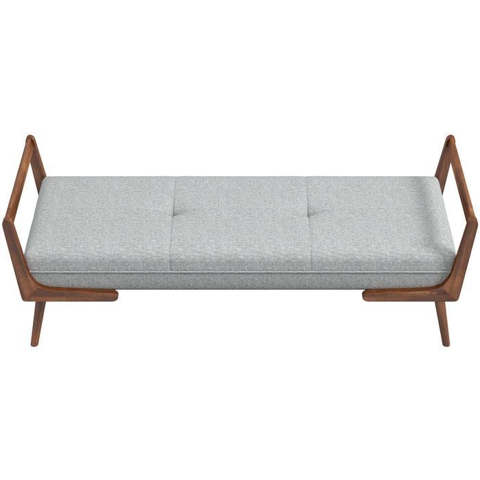 Cora - Mid-Century Modern Gray Bench - Gray