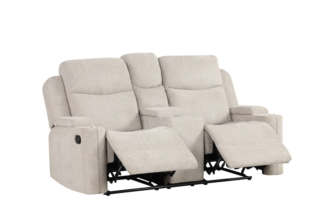 Galya - 3 Piece Living Room Set Sofa Loveseat Chair - Light Gray
