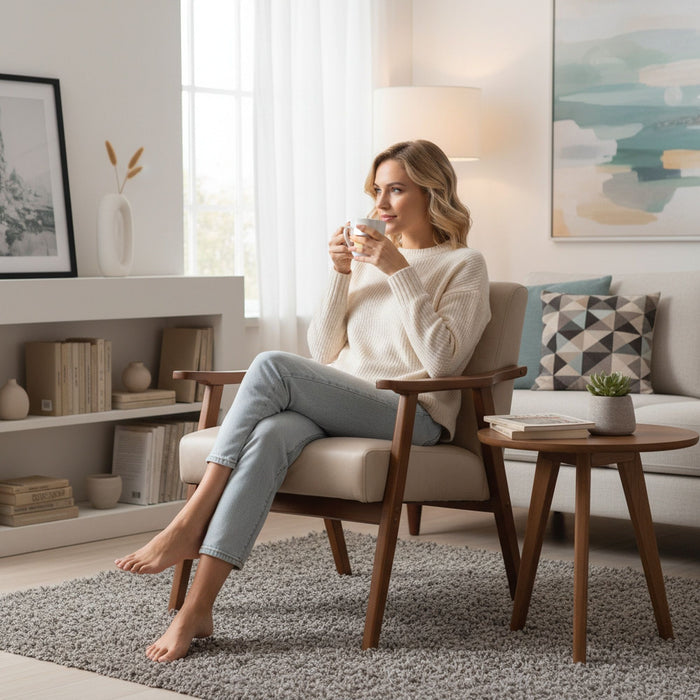 Accent Chair, Classic Mid Century Modern For Extra Seating