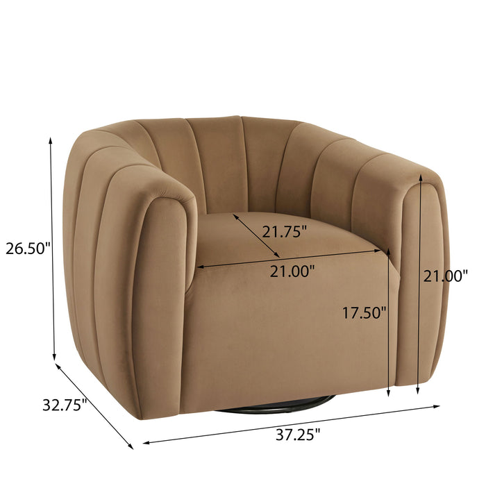 Serenizia - Upholstered Swivel Chair With Channel Tufted