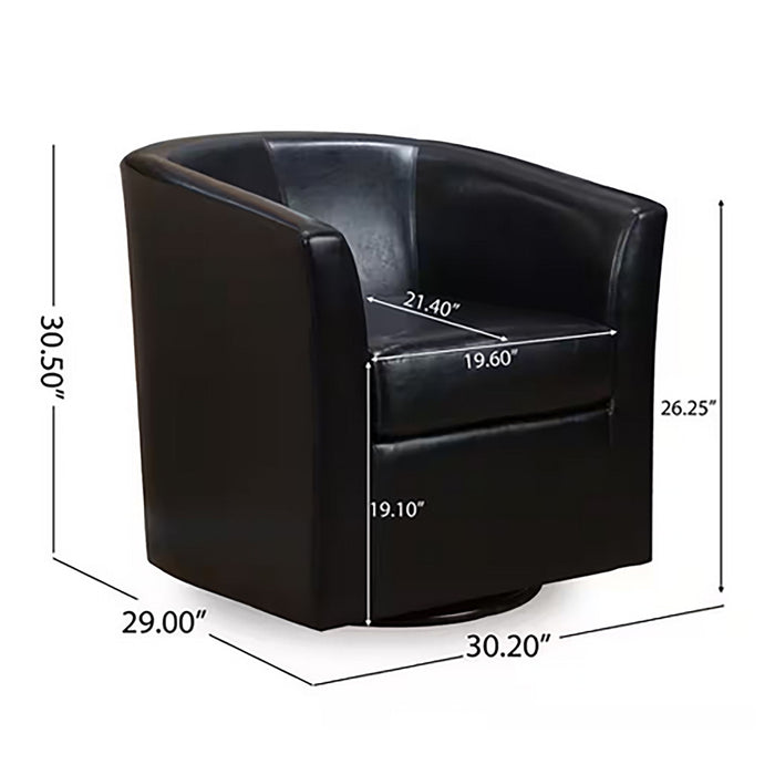 Melodize - Swivel Club Chair With Barrel Shape Design