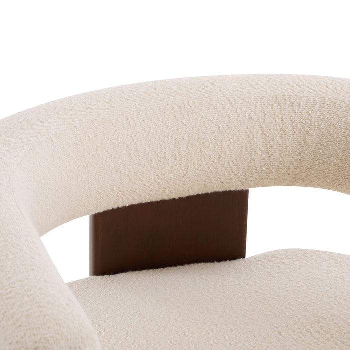 Modern Upholstered Accent Arm Chair With Barrel Back Design