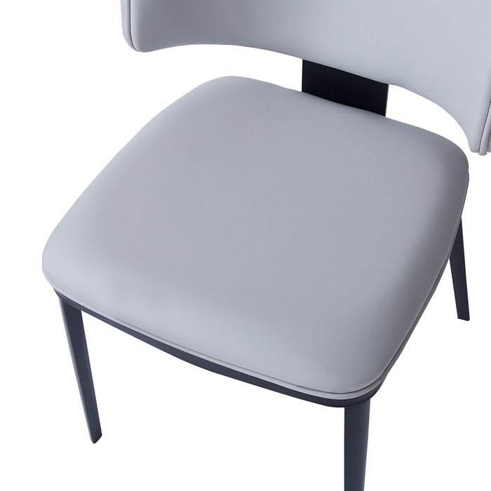 7 Pieces Contemporary Dining Set With Faux Leather Chairs