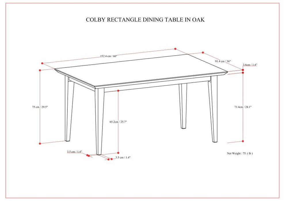 Colby - Dining Table, Contemporary