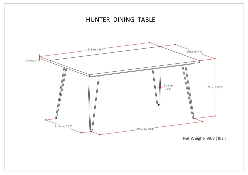 Hunter - Square Tabletop Dining Table