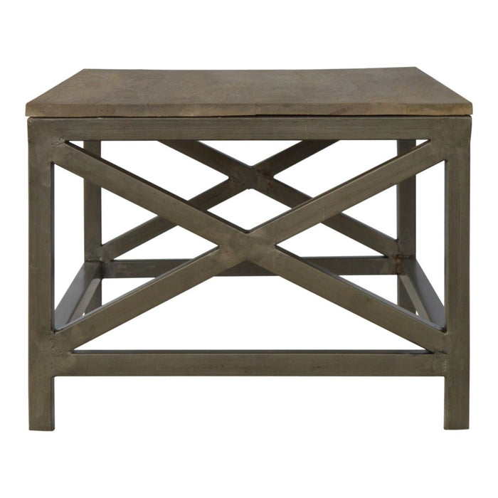Industrial Cross Metal Coffee Table - Pewter