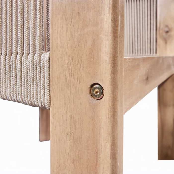 Matera - Patio Dining Chair (Set of 2) With Wraparound Back And Removable Cushion Cover - Teak / Beige