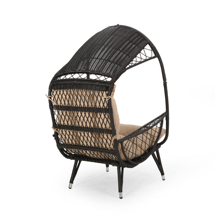 Outdoor Wicker Standing Basket Chair With Cushion