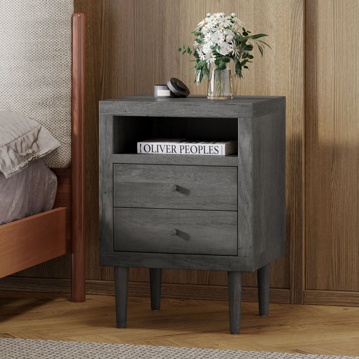 Nystrom - Mid Century Modern 2 Drawer Nightstand