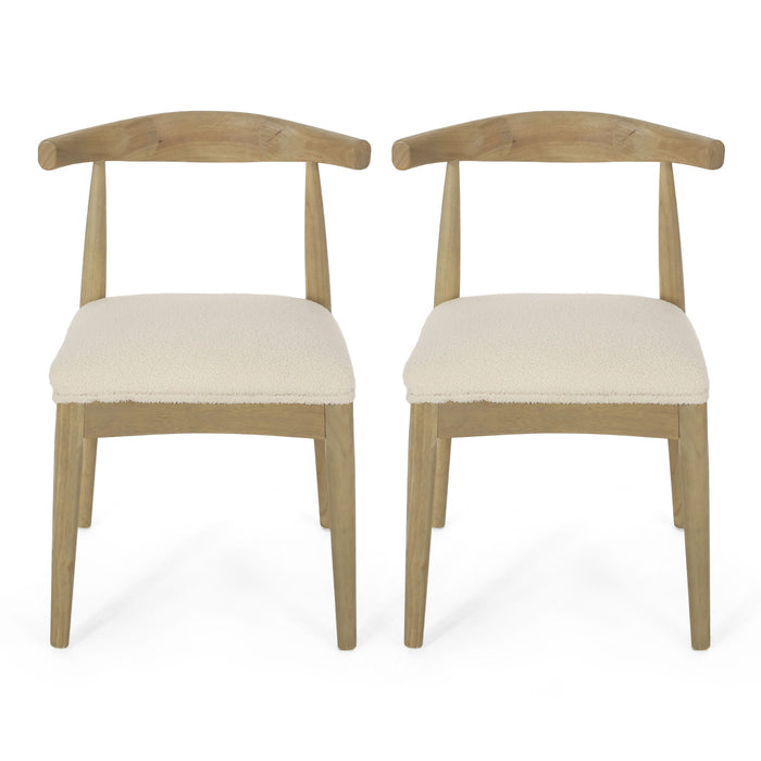 Mid Century Modern Dining Chair Set With Upholstered Seating