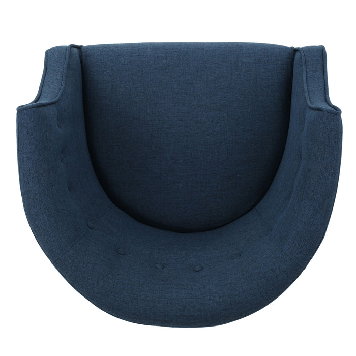 Contemporary Upholstered Club Chair With Button Tufting