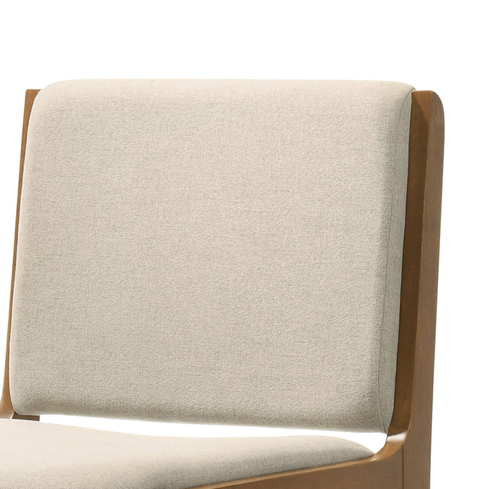 Contemporary Dining Chair Set Upholstered Fabric With Rubberwood Frame