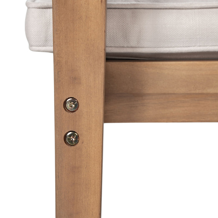 5 Piece Patio Furniture Set Acacia Wood Table And 4 Heavy Duty Cushioned Chairs