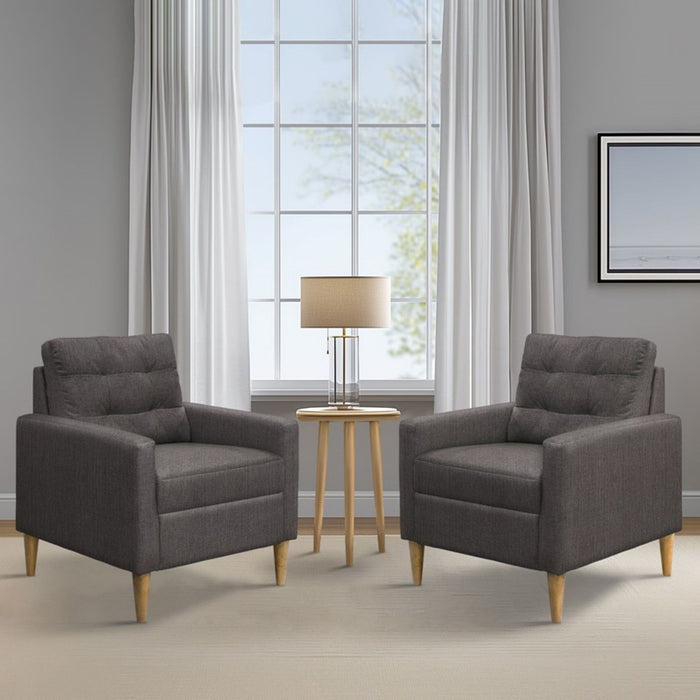 Tufted Back Accent Chair With Track Arm Silhouette - Gray