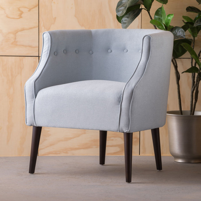 Contemporary Upholstered Club Chair With Button Tufting