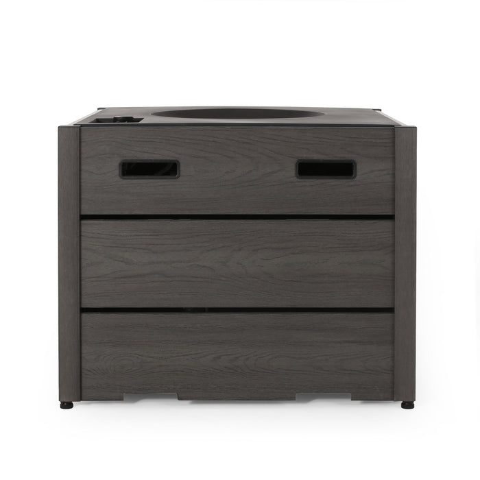 Rustic Style Outdoor Square Propane Fire Pit, 40,000 Btu