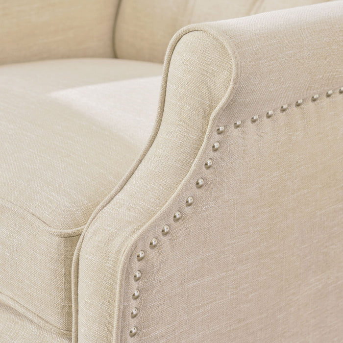 Armchair Recliner With Pushback Mechanism And Wingback Design