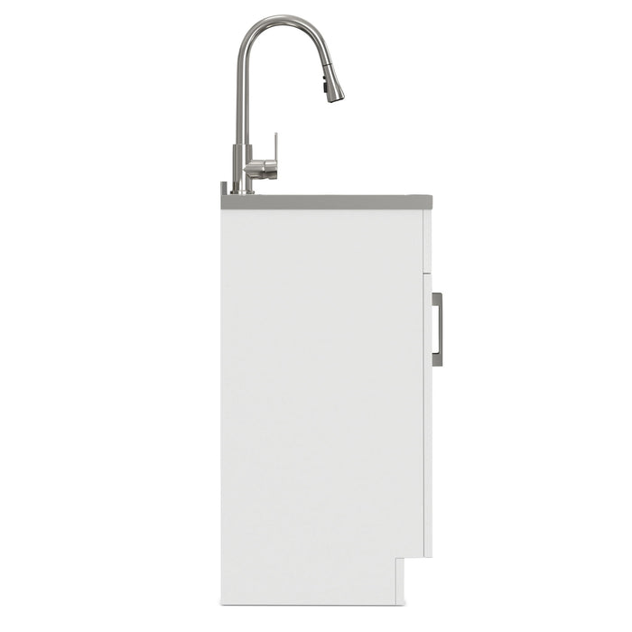 Modern Shaker All-In-One Laundry Utility Sink And Cabinet With Pull-Out Faucet