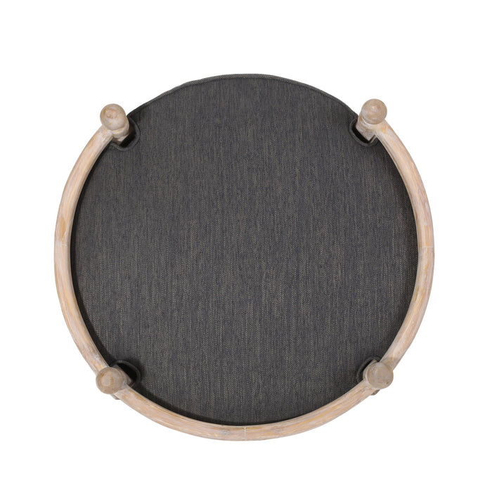 Round Pet Sofa, Wide Upholstered Pet Bed - Charcoal