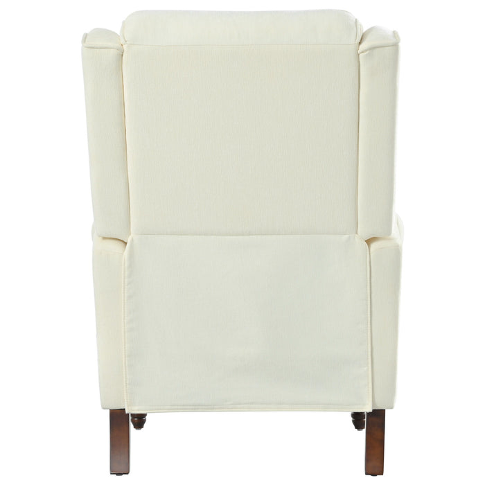 Push Back Recliner Chair Upholstered Recliner Armchair With Classic Wing Back And Solid Gourd-Shaped Legs