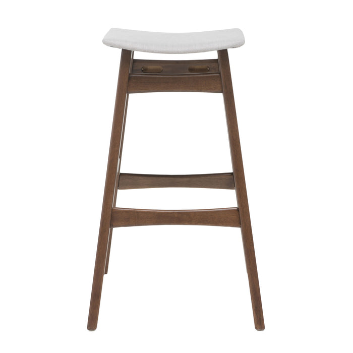Mid Century Modern Bar Stool Set With Upholstered Seating