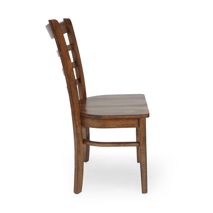 Farmhouse Style Dining Chair Set With Traditional Ladder Back Design