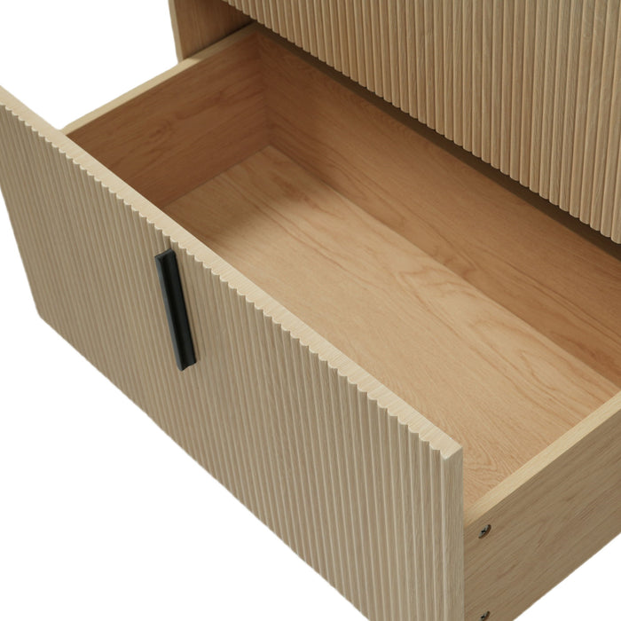 Bathroom Vanity With Ceramic Sink, Fluted Design