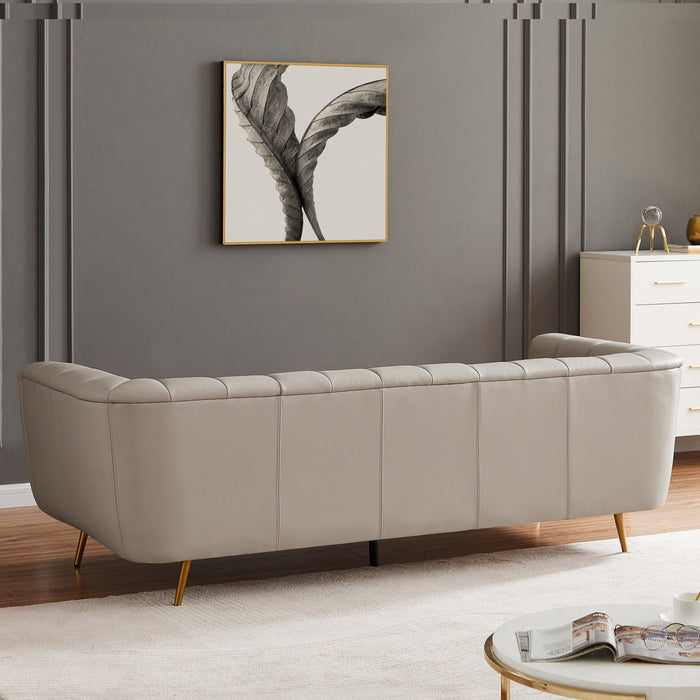 Lamattina - Genuine Italian Leather Channel Tufted Sofa