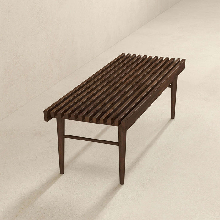 Mia - Mid-Century Modern Bench - Dark Brown