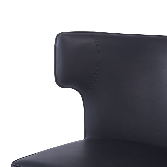 Modern Bar Stools With Upholstery And Metal Footrest (Set of 2)