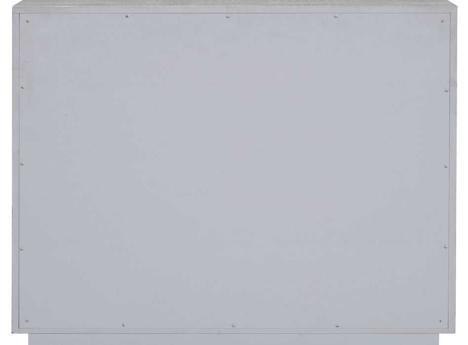 Anpu - Faux Crocodile Skin Console Cabinet - Silver