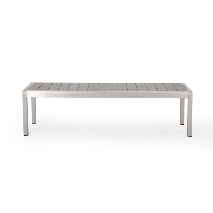 Outdoor Modern Aluminum Dining Bench, Durable And Elegant Design