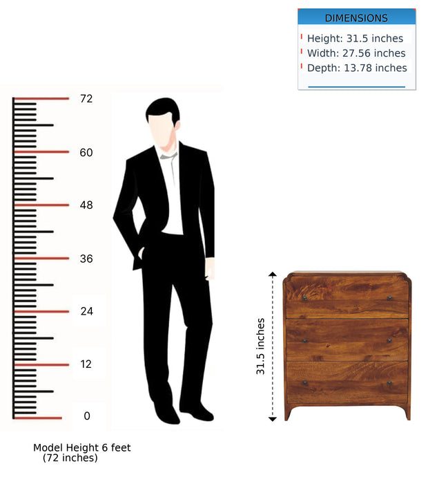 Newton - 3 Drawer Chest - Brown