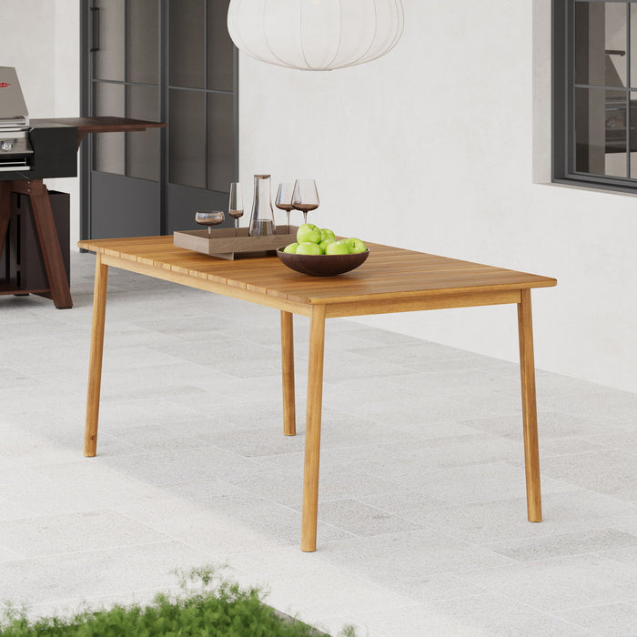 Visola - Outdoor Dining Table With Classic Slatted Top - Teak