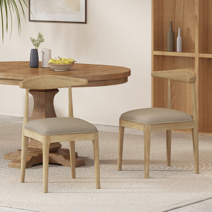 Mid Century Modern Dining Chair Set With Upholstered Seating