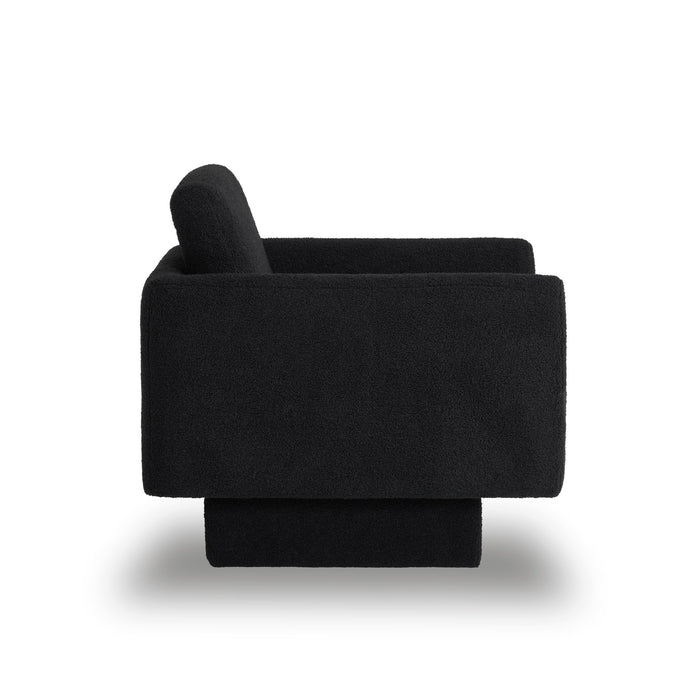 360° Modern Swivel Accent Chair Round Armchair, Thick Padded Single Lounge Sofa Upholstered Comfy