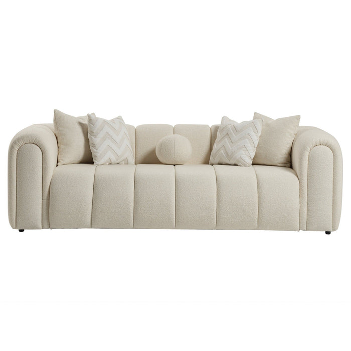 Alana - Tufted Sofa - Ivory / White
