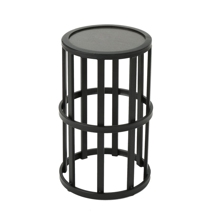 Outdoor Powder Coated Side Table - Gray