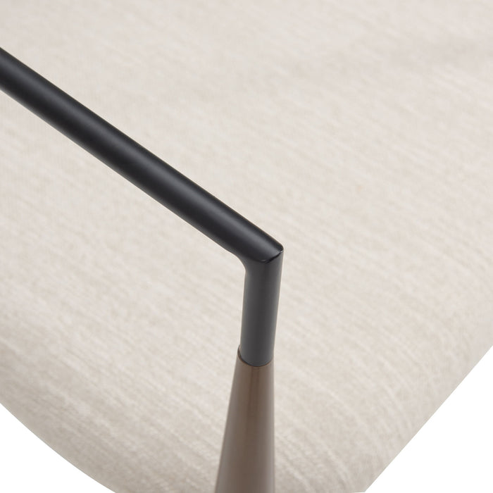 Modern Upholstered Loveseat Settee With Iron Frame